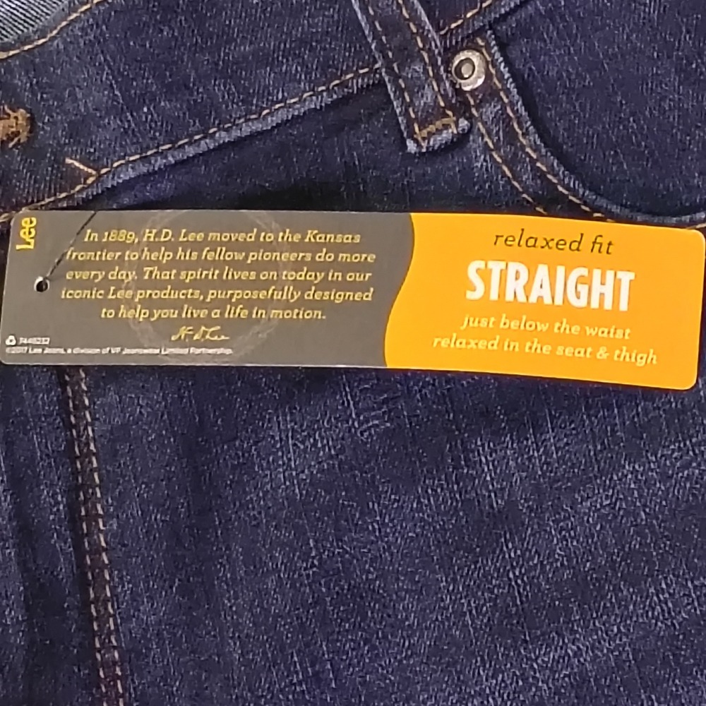 Lee Verona Relaxed Fit Straight Leg Jeans Indigo Blue Womens 10S 32x29 NWT - Picture 4 of 15